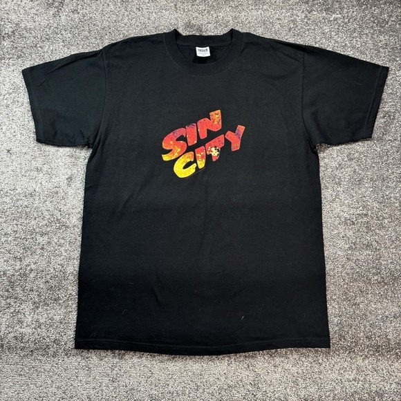 Anvil Other - Vintage Sin City Comic Movie T-Shirt Men's Large Frank Miller Promo Graphitti